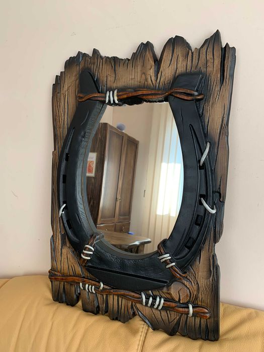 різьблене зеркало, резное зеркало, підкова