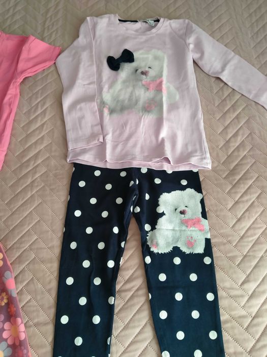 Komplet bawełniany spódnica bluzka legginsy