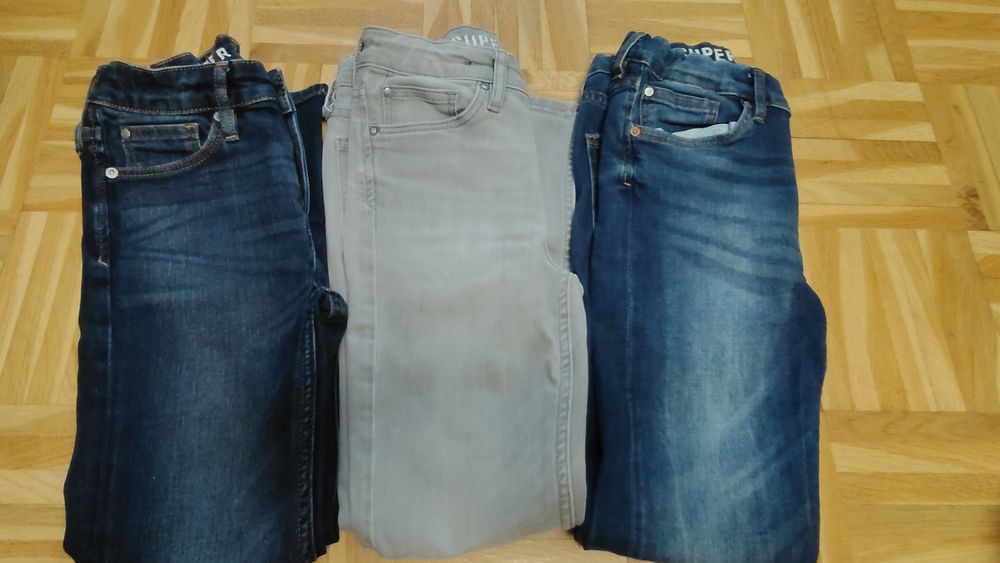 Jeansy rurki h&m super stretch 140