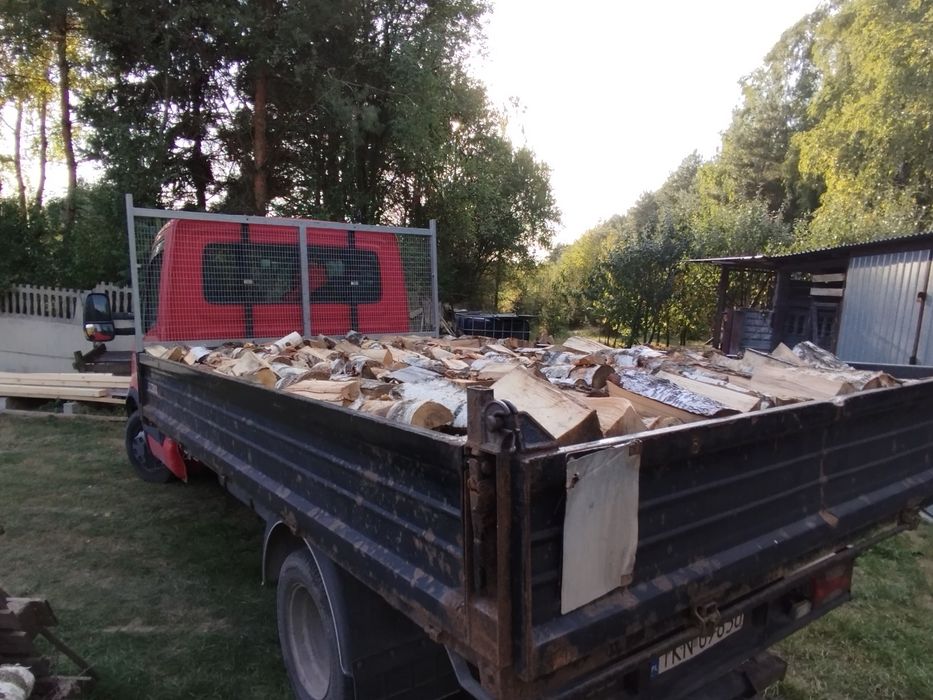 Drewno połupane drzewo brzozowe, dębowe, sosnowe, opałowe kominkowe