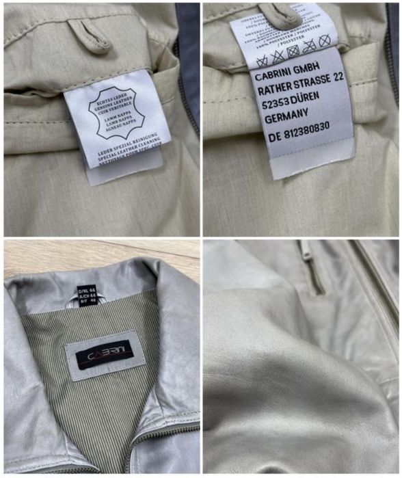 шкіряна куртка XL XXL піджак сіра демісезон жакет косуха Cabrini батал