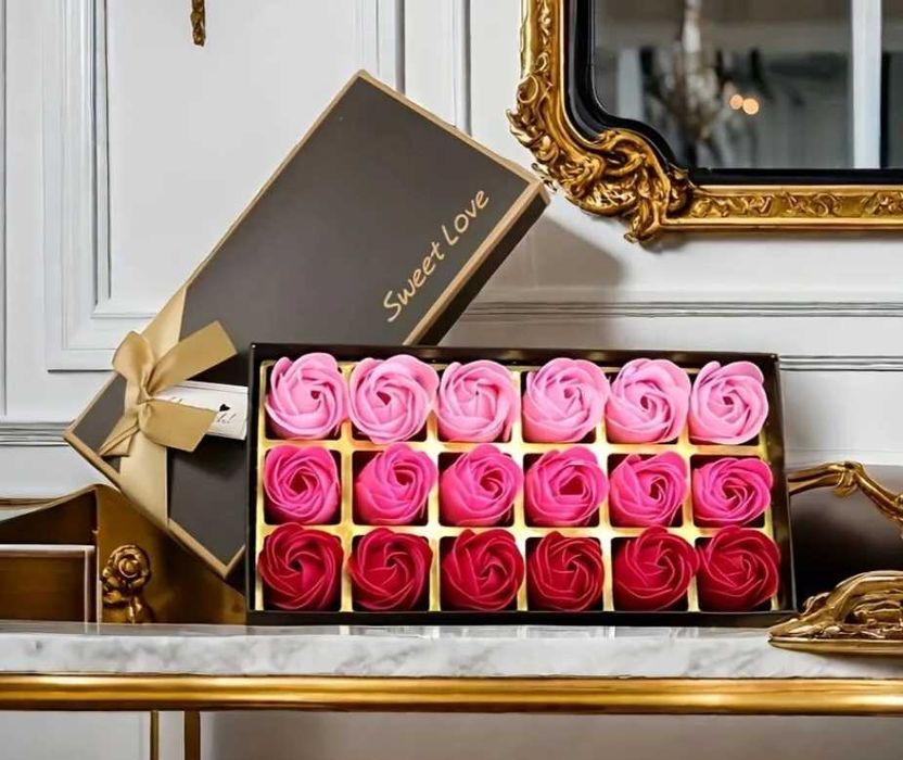 Eleganckie różane mydełka Pudełko prezentowe