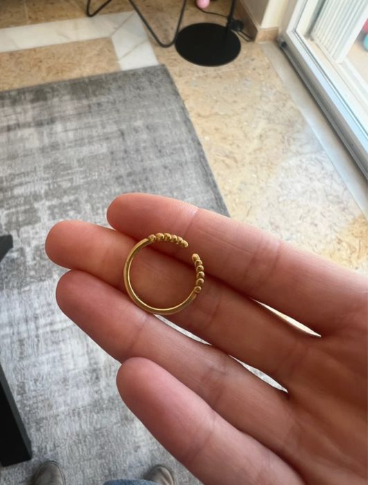 Anel folha prata pandora