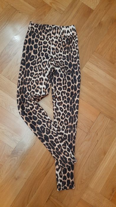 Leginsy grube panterka r 34 jesienno/ zimowe