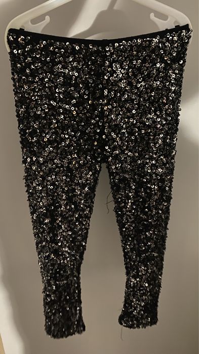 Legginsy M&S cekinowe czarne 6-7 yrs 116