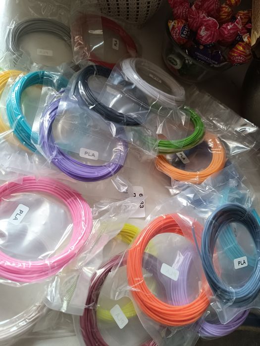 Пластик PLA для 3D ручки (10 кольорів по 5 м) стержні паста іграшка