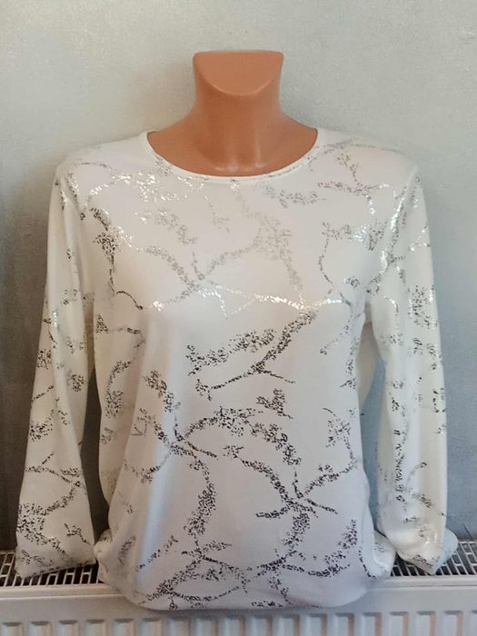 Bluzka biało srebrna 2xl