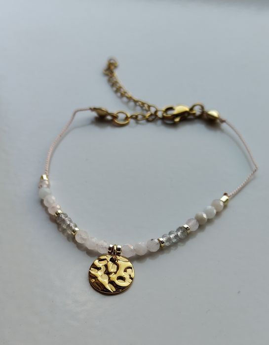 Bransoletka morganit i labradoryt