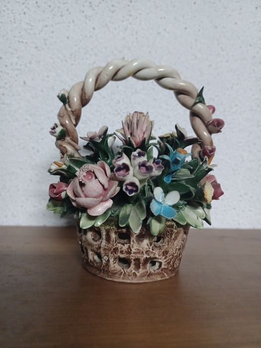 Capodimonte Porcelain Flower Basket