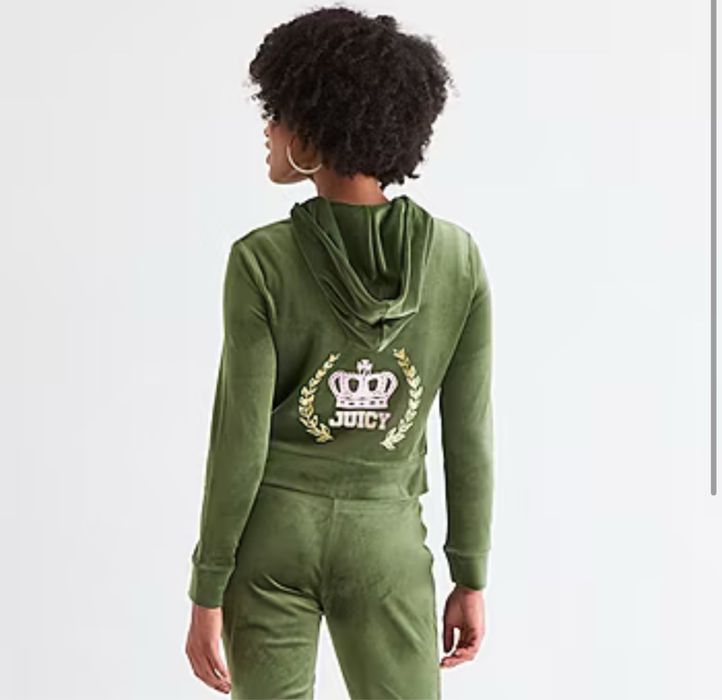 зелена велюрова кофта juicy couture розмір М вінтажна