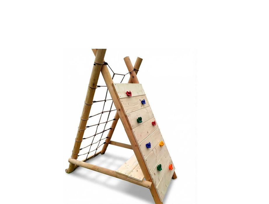 Drewniany Plac Zabaw do Ogrodu MEGA ŚCIANKA Wspinaczkowa PRODUCENT!