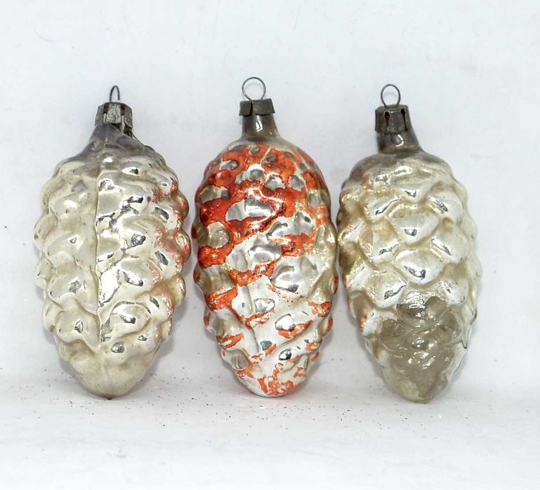 Oryginalne Szklane Bombki Choinkowe Lata 50. i 80. PRL Zestaw 10 sztuk