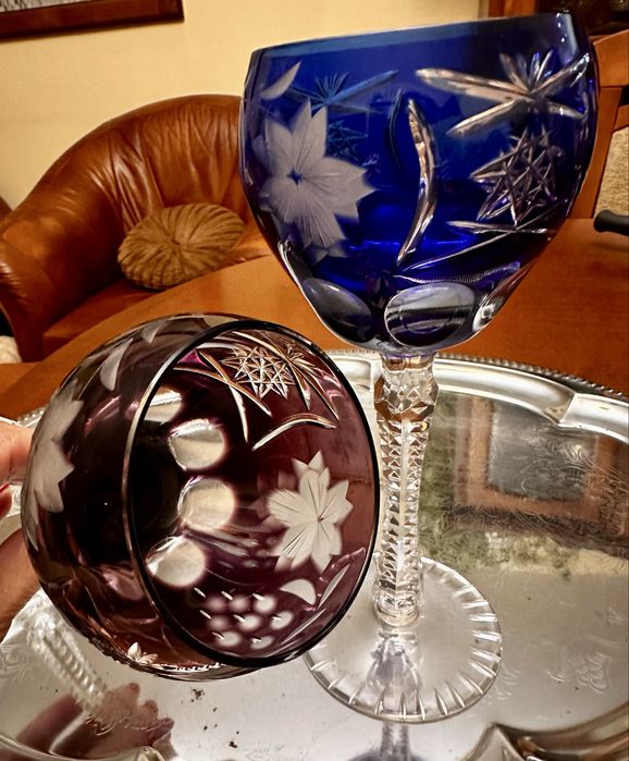 Kryształowy, kieliszek do wina, remer, Bohemia Cristal, wys 21 cm