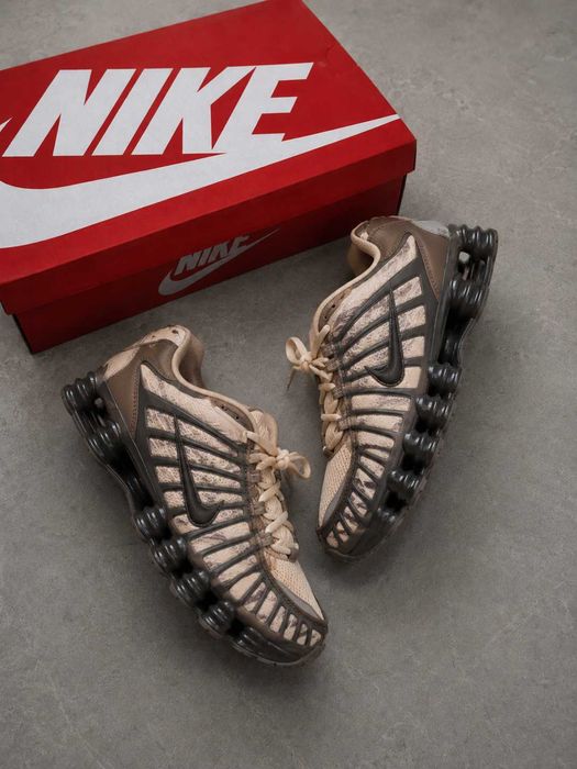 Nike "Shox TL Khaki " Найк "шокс кхакі" коричневі Трендові Модні Чоловічі Жіночі Кросівки, Швидка Доставка