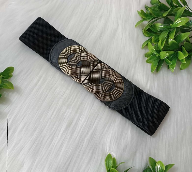 Damski Czarny Szeroki pasek Elastyczny do Sukienki lub Koszuli