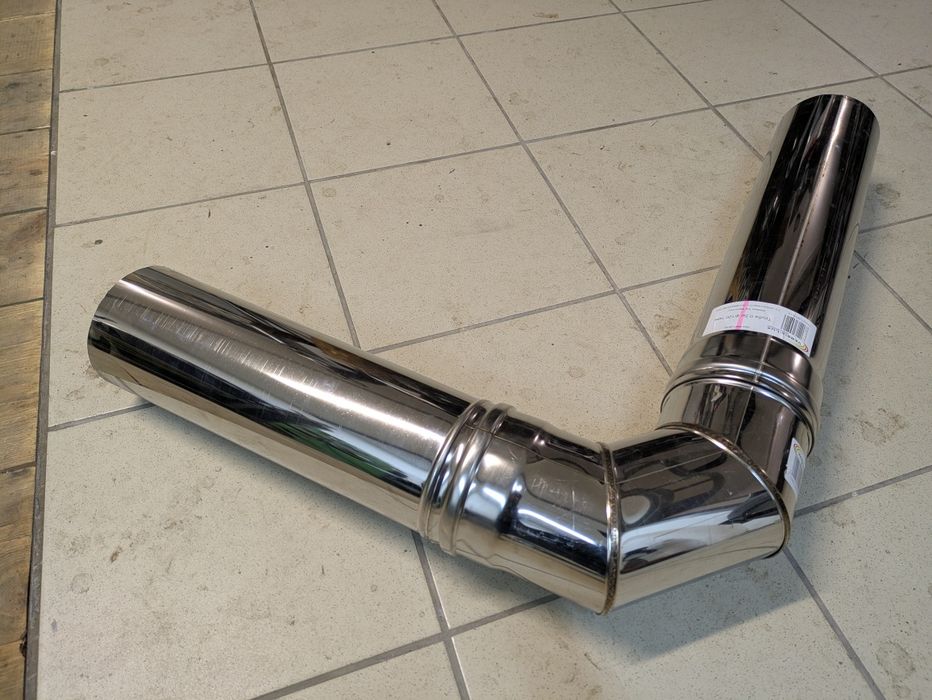 Труба нержавіюча 120мм стінка 1мм коліно димохід буржуйка котел булер