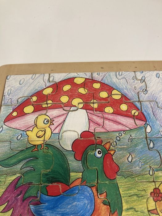 Puzzle dla maluszka zwierzęta w deszczu