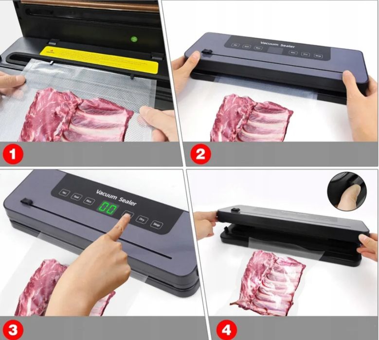 Zgrzewarka próżniowa do żywności z wbudowanym nożem  120W 50 worków