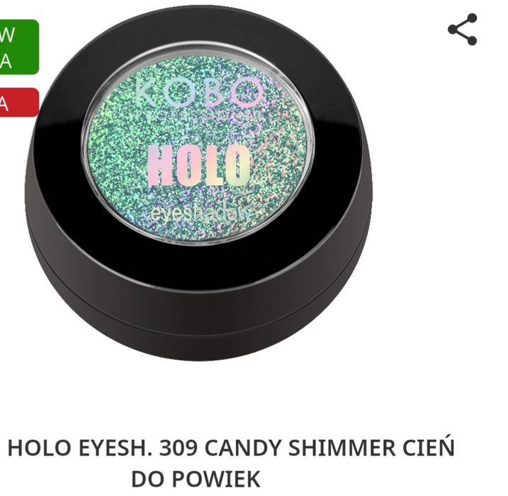 Cienie do powiek Kobo, brokat