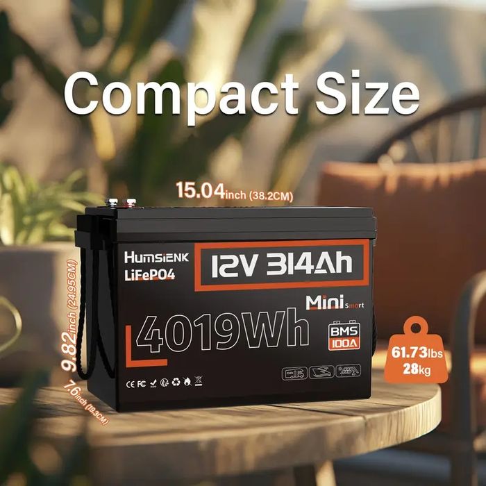 Akumulator wersja MINI nowy LiFePo4 300ah 314 ah BMS 100A SMART Blueto