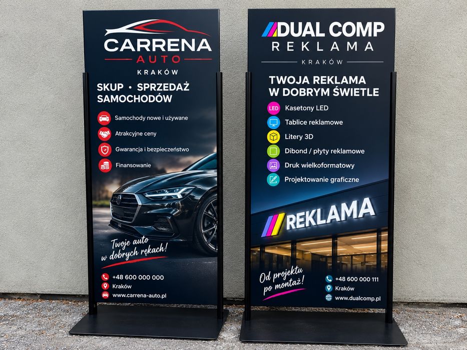 Solidny stojak stalowy z Twoją reklamą!