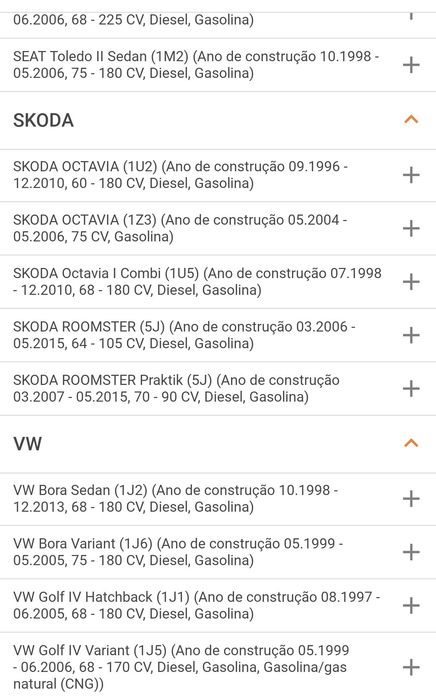 Amortecedores traseiros VW Golf, Skoda, Seat