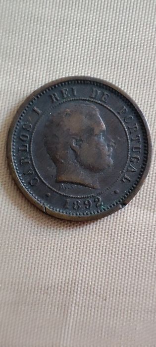 Lote 4 Moedas 5 Réis D. Carlos I Portugal (1892, 1893)
