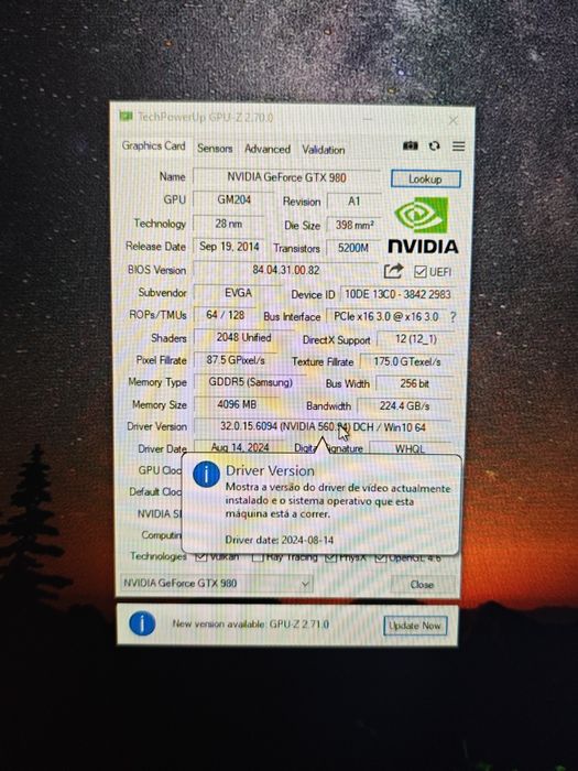 Gráfica GTX 980 EVGA ACX 2.0 (Excelente Estado)