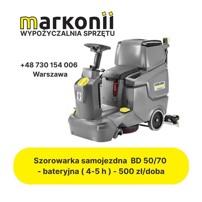 Wynajem Karcher Szorowarka duża samojezdna BD 50/70 bateryjna z siedziskiem