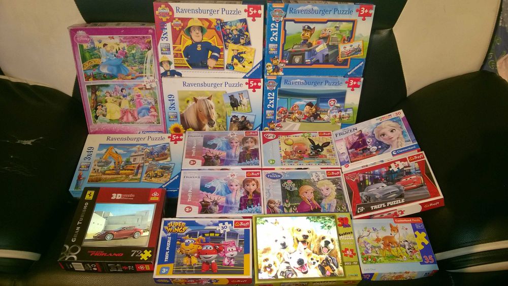 Puzzle dla dzieci kompletne 30 60 el Auta Frozen Bing Super Wings