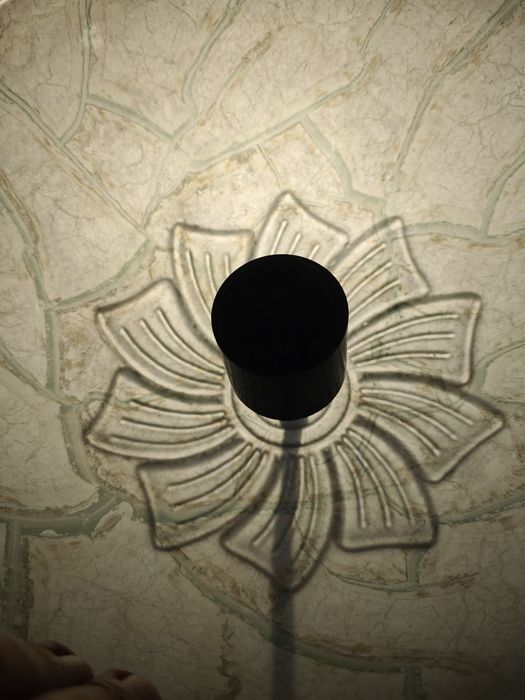 Candeeiro teto vintage vidro, latão e cordame