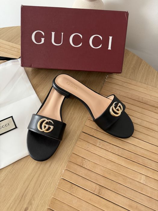 Klapki Gucci Double G Sandały Marmot GG Interlocking G