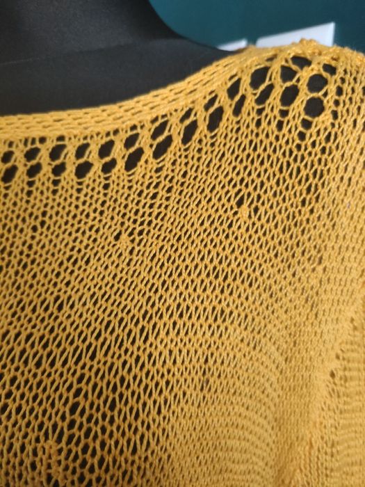 Sweter, tunika ażurowa, oversize