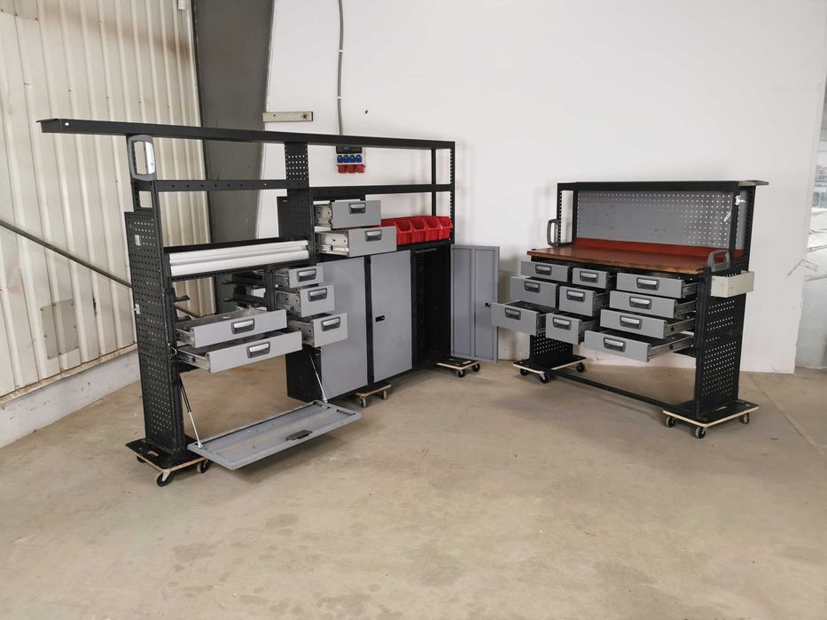 Zabudowa serwisowa warsztatowa regał samochodowy ZESTAW MODUL-SYSTEM