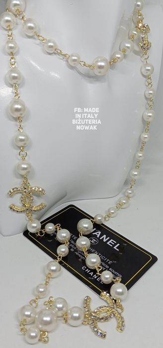 Naszyjnik korale cc sztuczne perły chanel