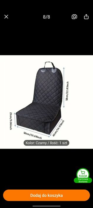 Pokrowiec samochodowy do przewozu zwierząt