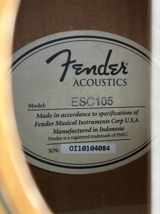 Guitarra/Viola Fender ESC105 acústica clássica nylon