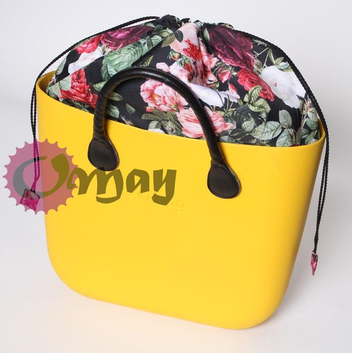 Czarny organizer do OBAG STANDARD WOREK kwiaty ogród 2kieszenie OMAY