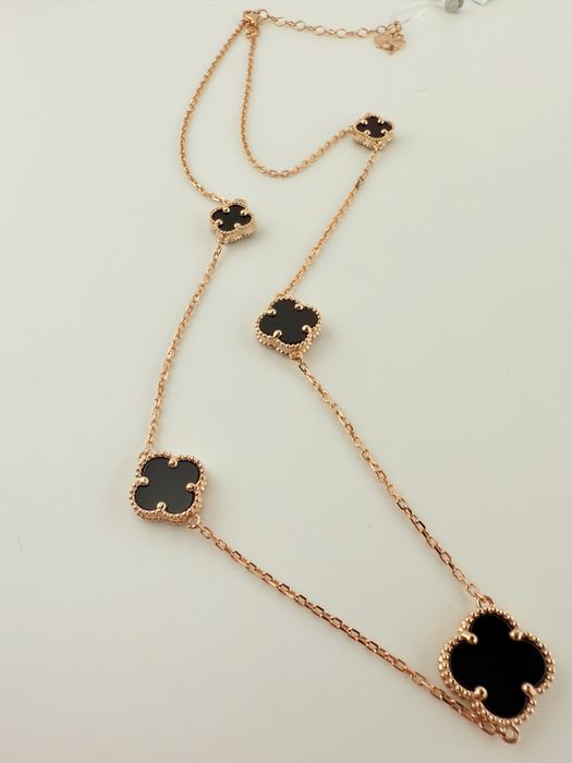 Золоті сережки нові / стиль «Van Cleef»