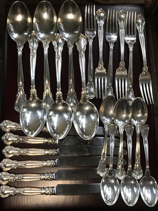 Столовое серебро (925) GORHAM набор 6 персон 24/30/40 предмета