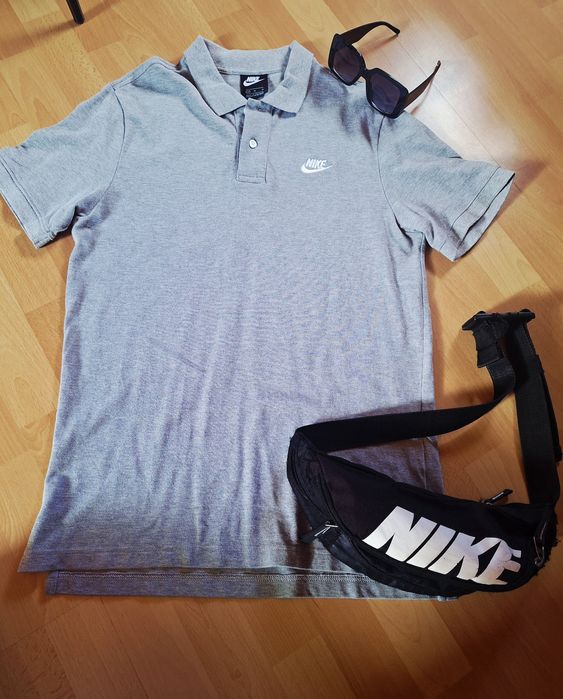 Koszulka polo rozmiar M Nike szara bawełniana