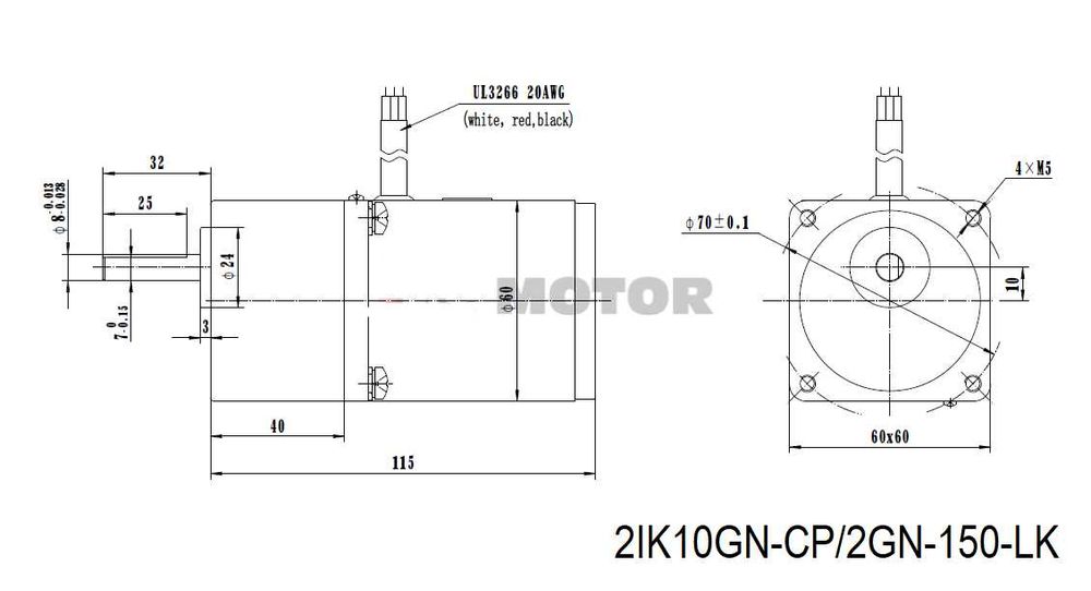 Motoreduktor do podajnika pelletu 2IK10GN-CP/2GN-150-LK