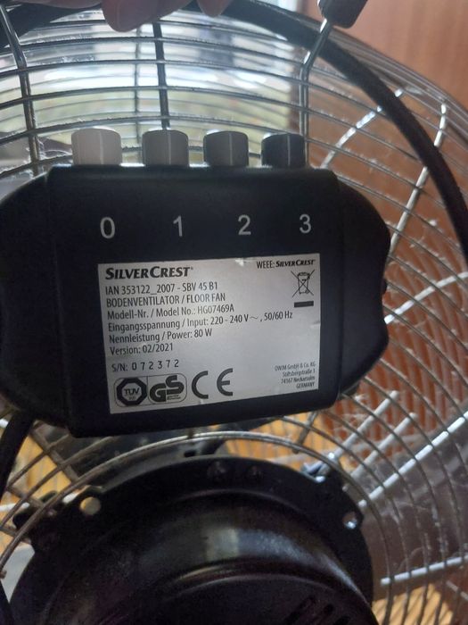 Ventoinha / Ventilador Silvercrest 45 cm 80 W
