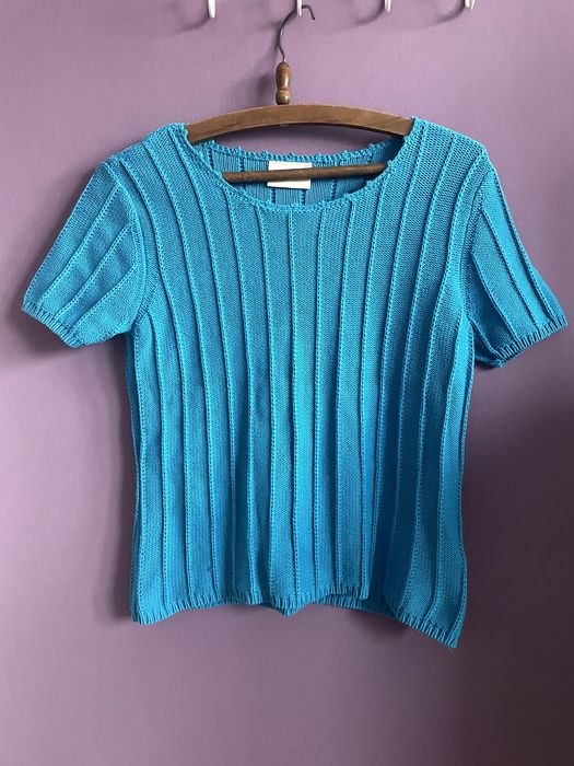 bluzka sweter sweterkowa bawełna jak dziergany liz claiborne