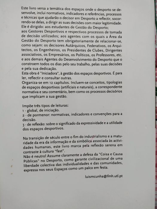 Os espaços do Desporto Uma Gestão para o Desenvolvimento Humano