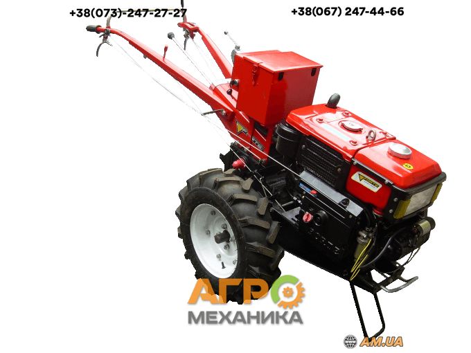 Мотоблок Forte МД-101Е LUX (10 к.с. дизель, червоний)! Фреза+стартер!