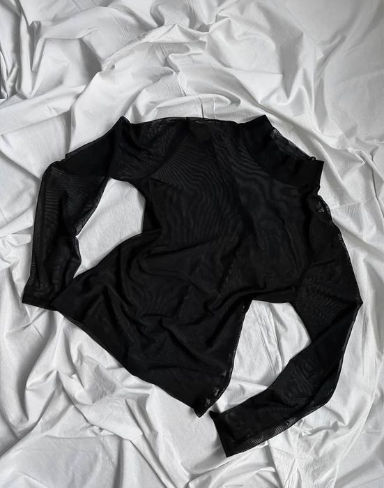 Базова чорна сіточка, блузка прозора