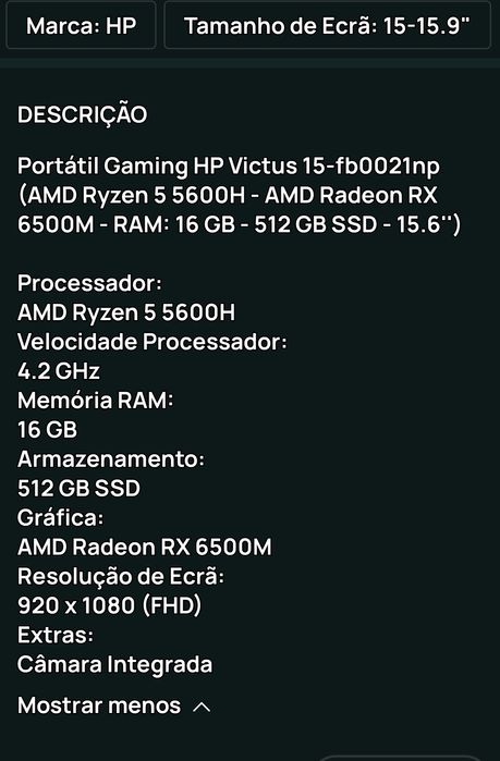 HP VICTUS gaming Pc