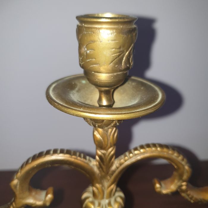 Świecznik mosiężny 3 ramienny