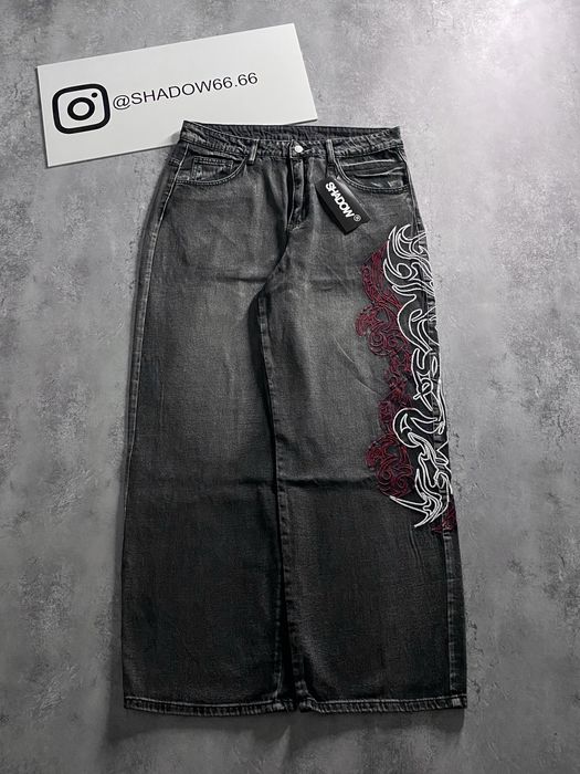 Jeans baggy “Tattoo” | Джинси сірі rap opium sk8 y2k type jaded london